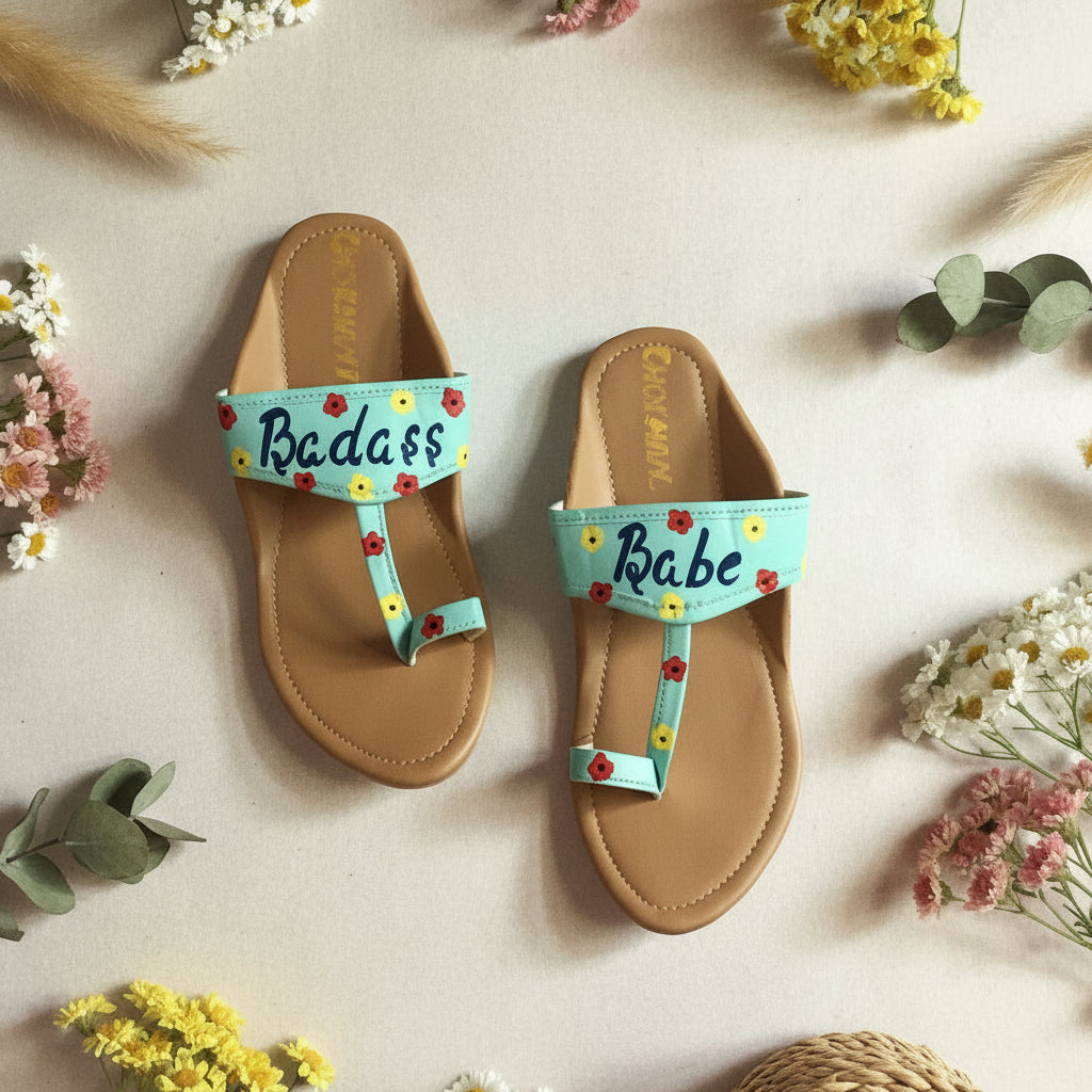 Badass Babe Floral Kolhapuri